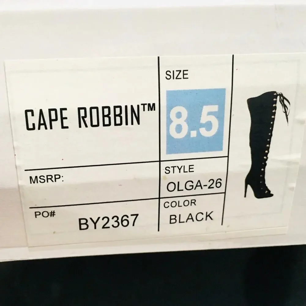 Cape Robbin Olga-26 Women Black Over The Knee Boot